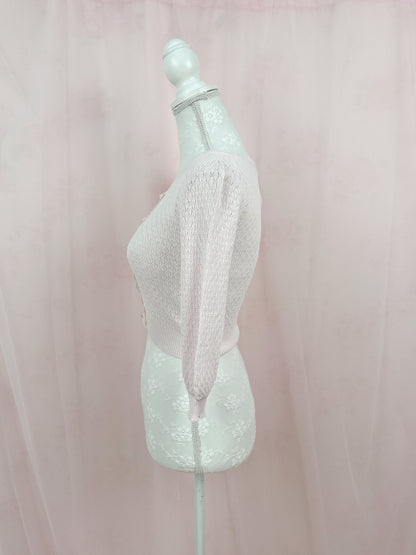 la Bala Crystal Button Cardigan (Baby Pink)