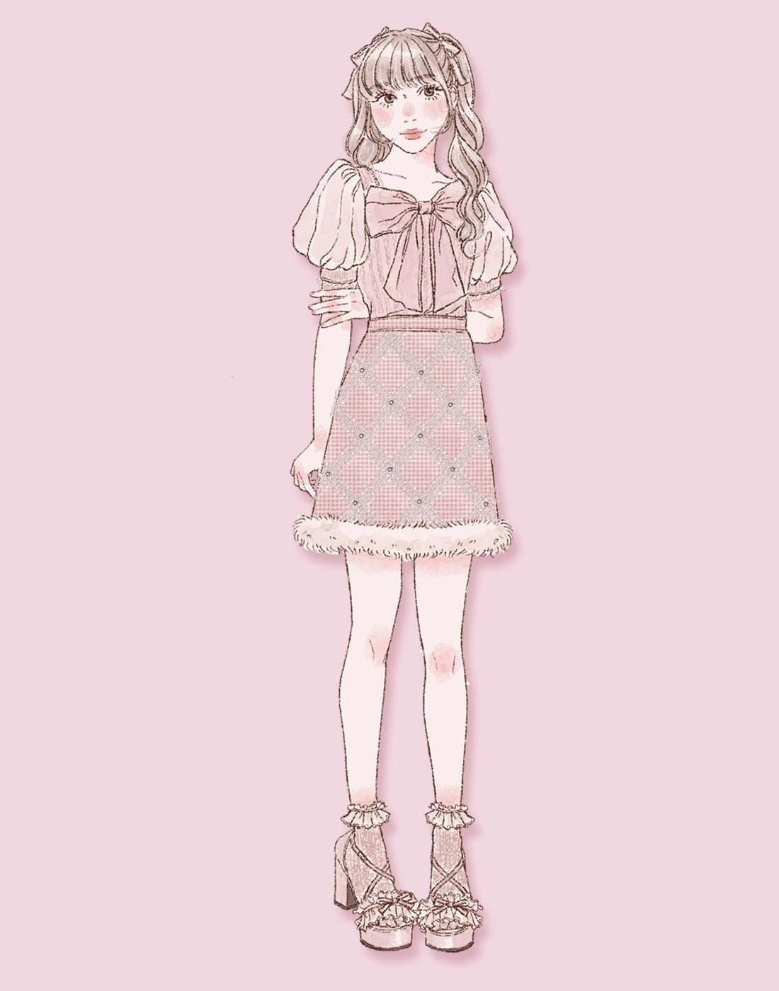 mellfy memory Sweet swan bijou Skirt