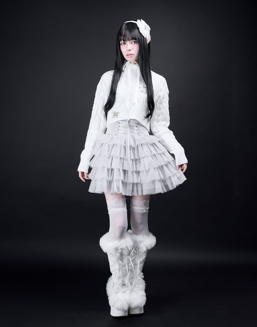 AVENCHUMU Brass knuckle cable knit tops