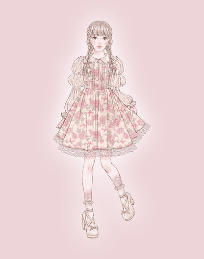 mellfy memory Rosy Floral Angelic Dress