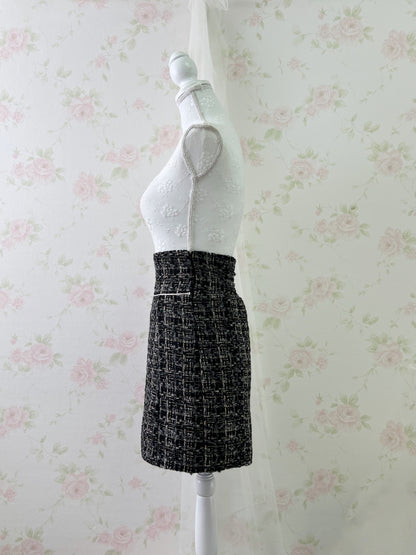 LIP SERVICE Tweed Gyaru Tight Skirt (Black Mix)