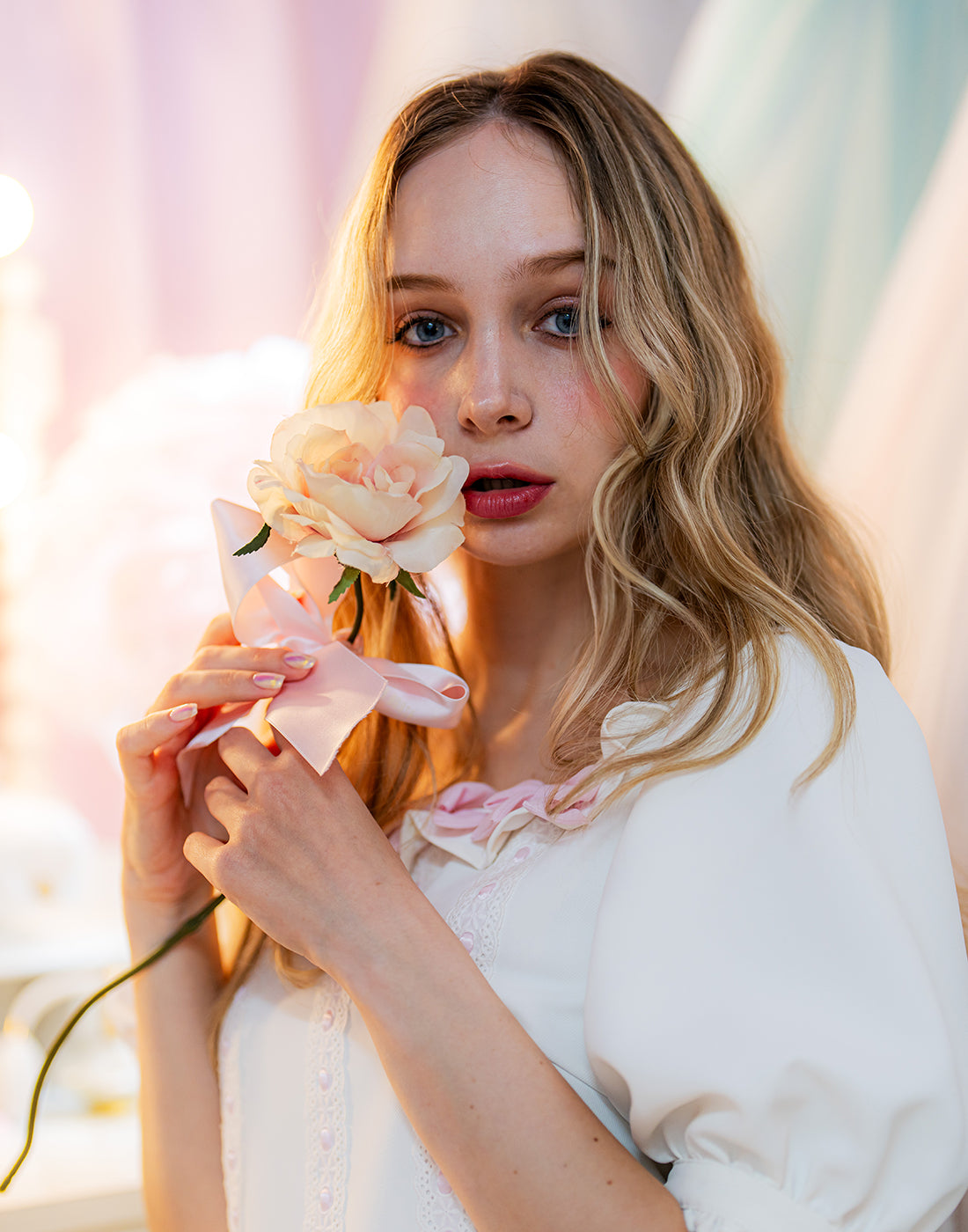 Lolime Coquette Ribbon Top