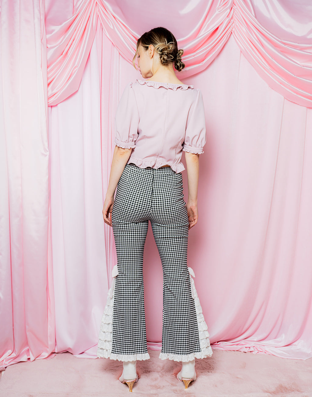 Lolime PRETTY UP Gingham checked Pants