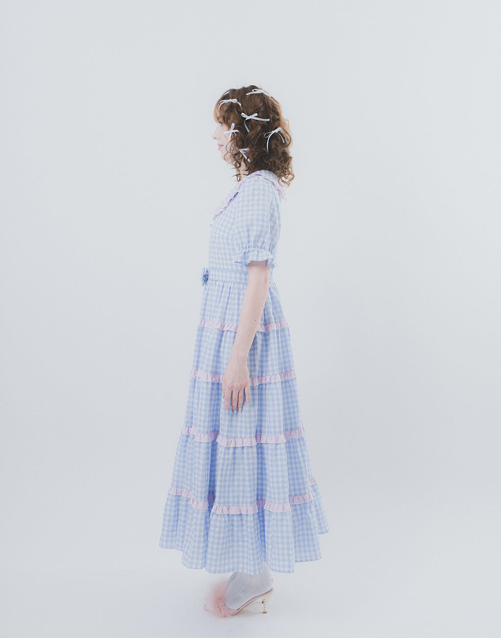 Lolime Bubble Gum Gingham Check Dress