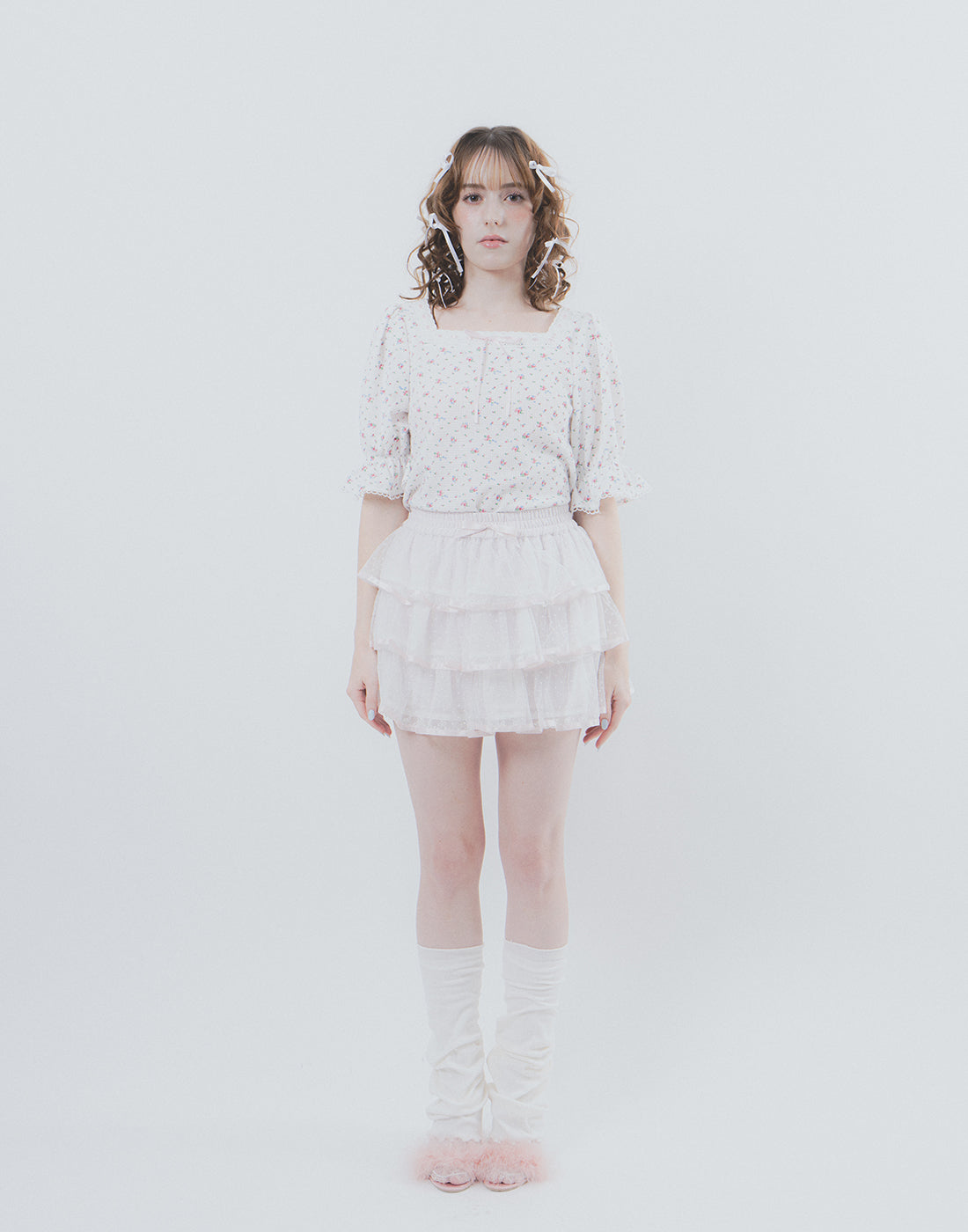 Lolime Syrup Frill Mini Skirt