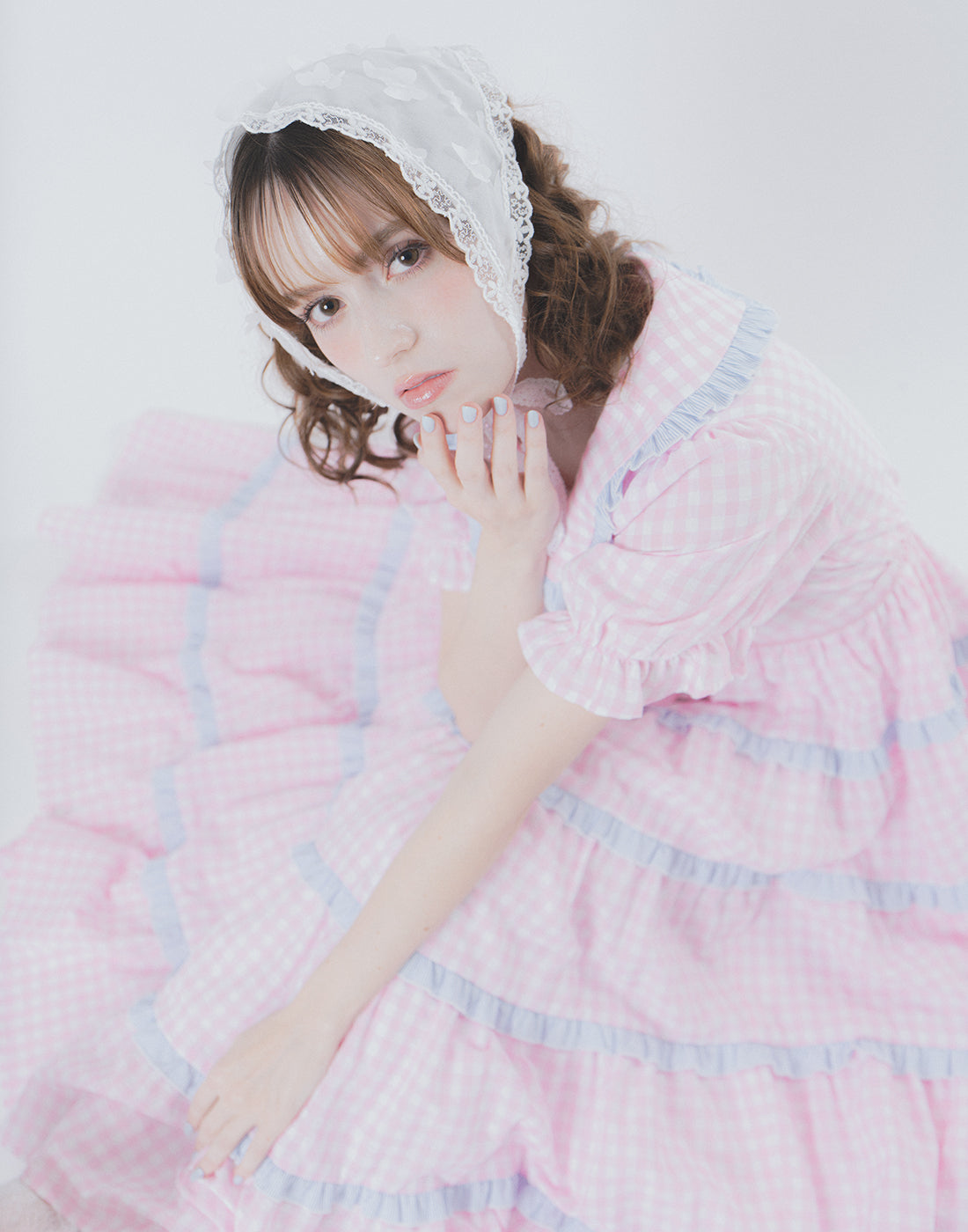 Lolime Bubble Gum Gingham Check Dress