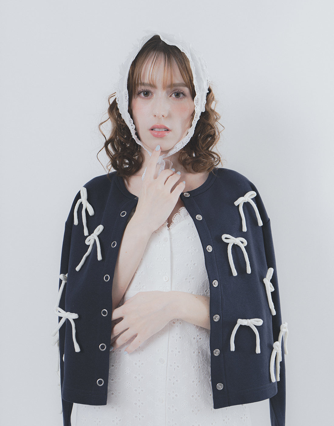 Lolime Ribbon Ribbon-deco Cardigan