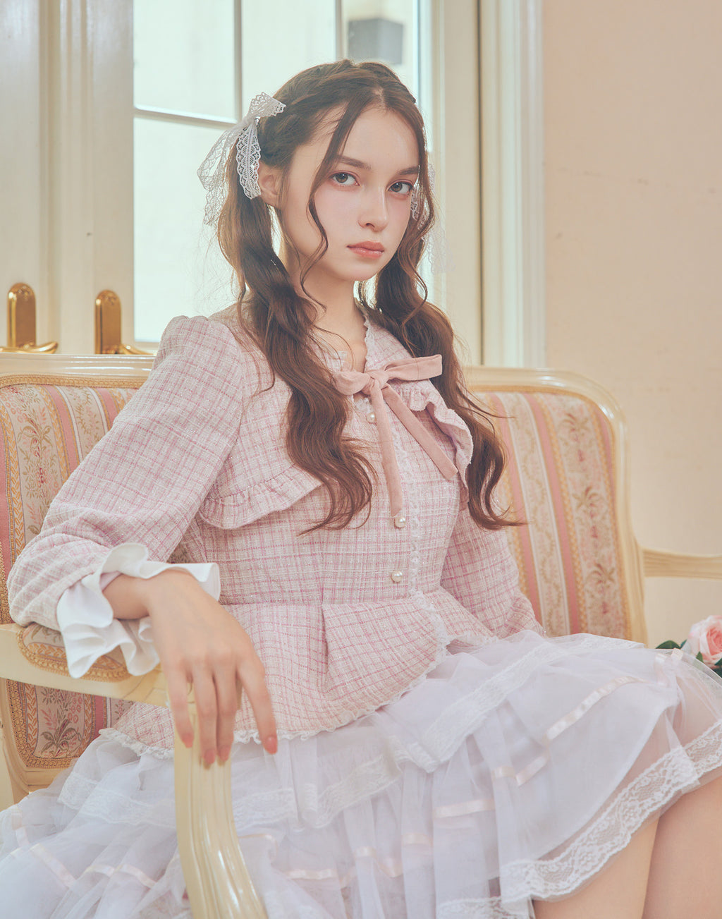 mellfy memory Étoile tweed tulle onepiece