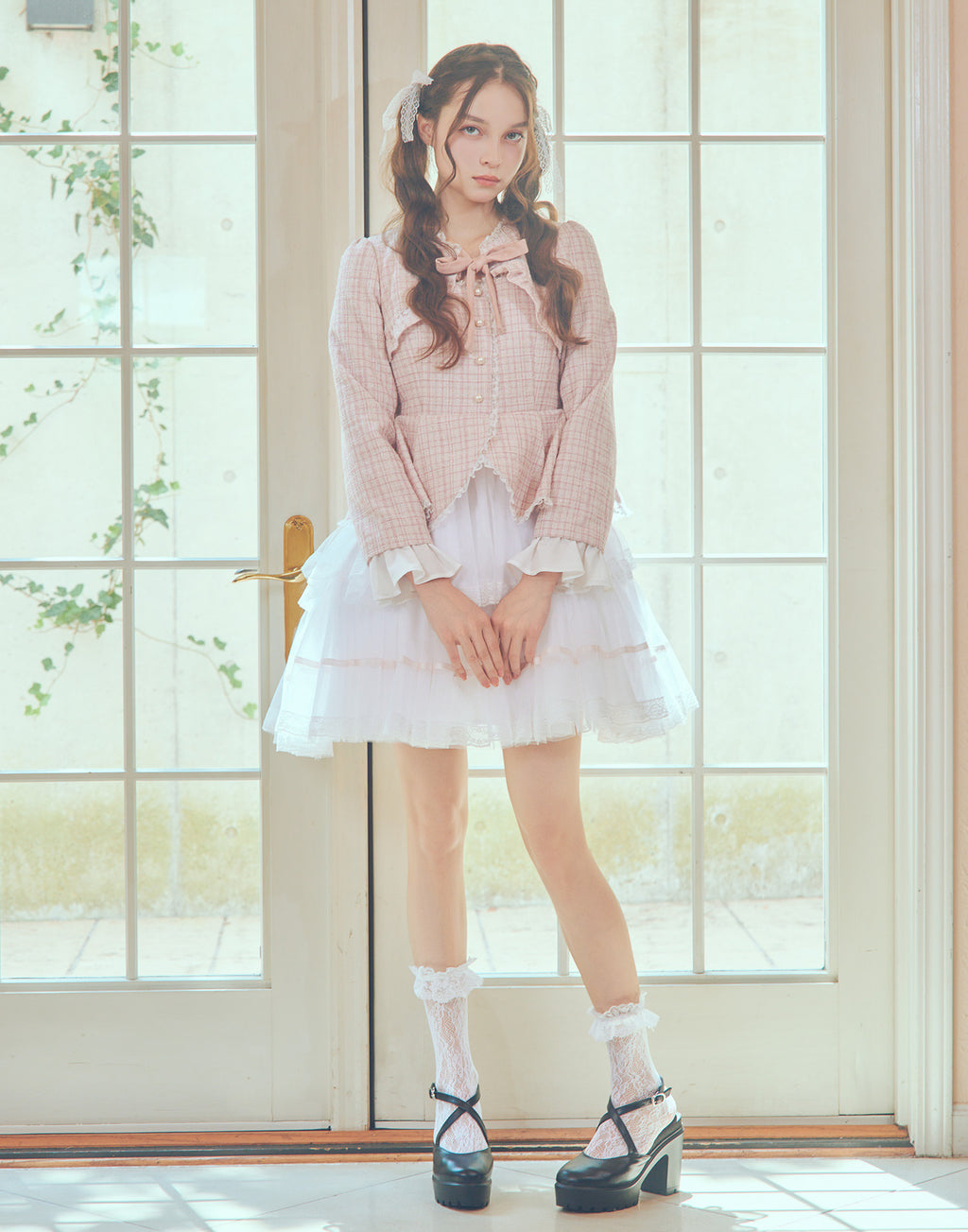 mellfy memory Étoile tweed tulle onepiece