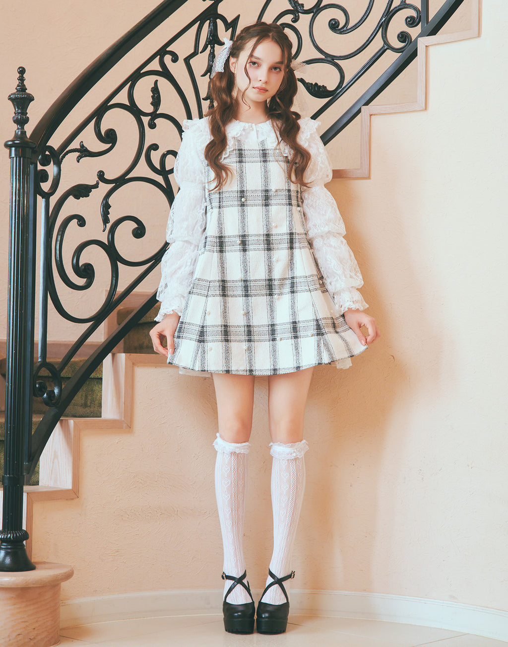 mellfy memory Lacy lady pearl topping onepiece
