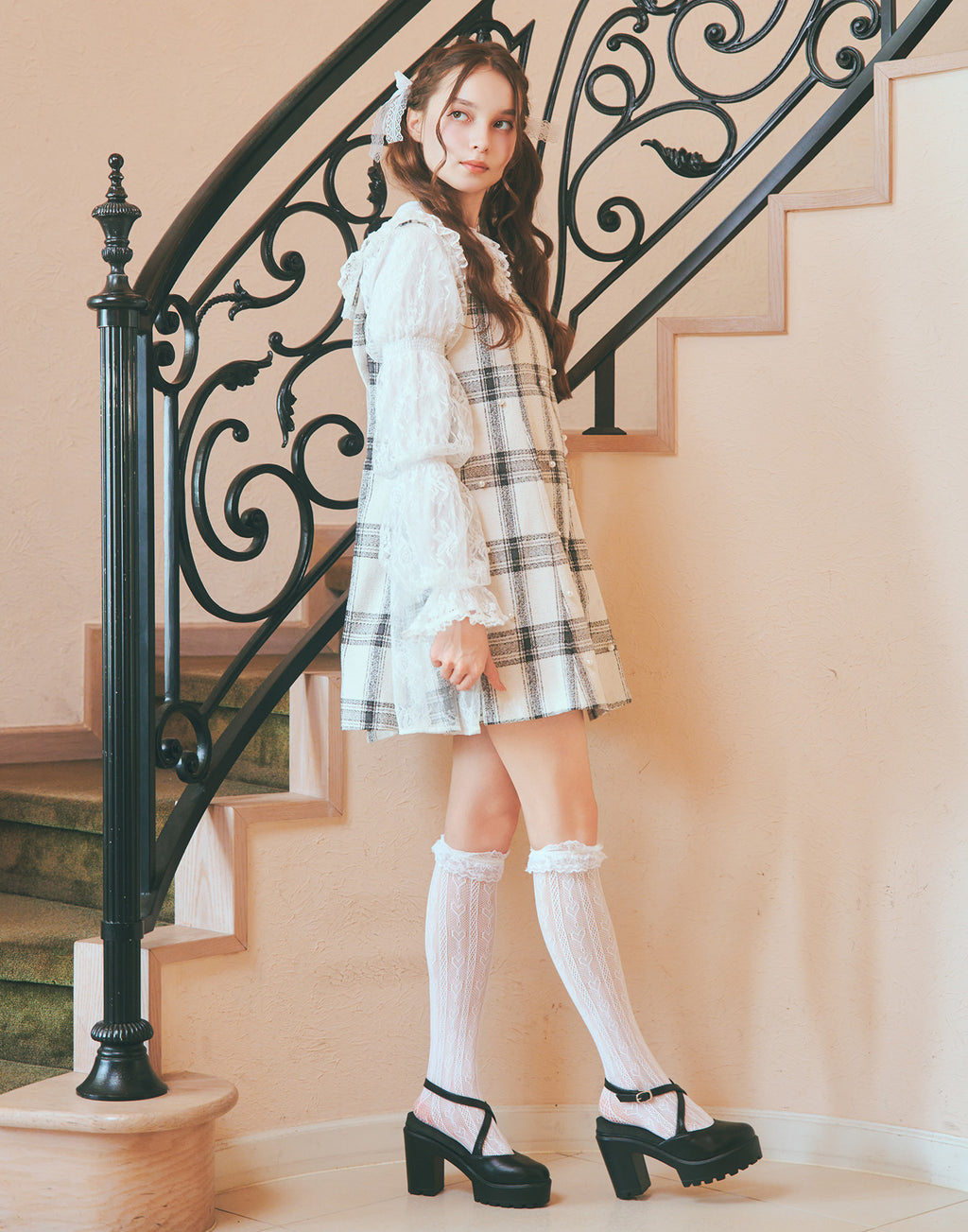 mellfy memory Lacy lady pearl topping onepiece