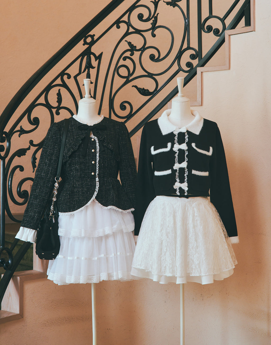 mellfy memory Ribbon melody bicolor cardigan