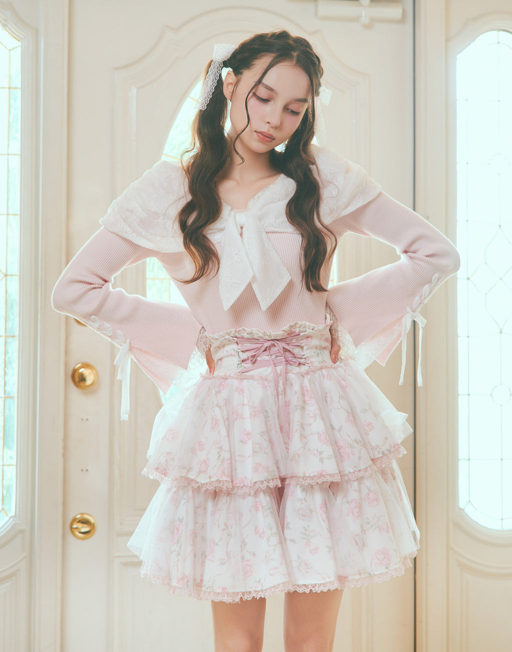 mellfy memory Melty race flare sleeve cape knit