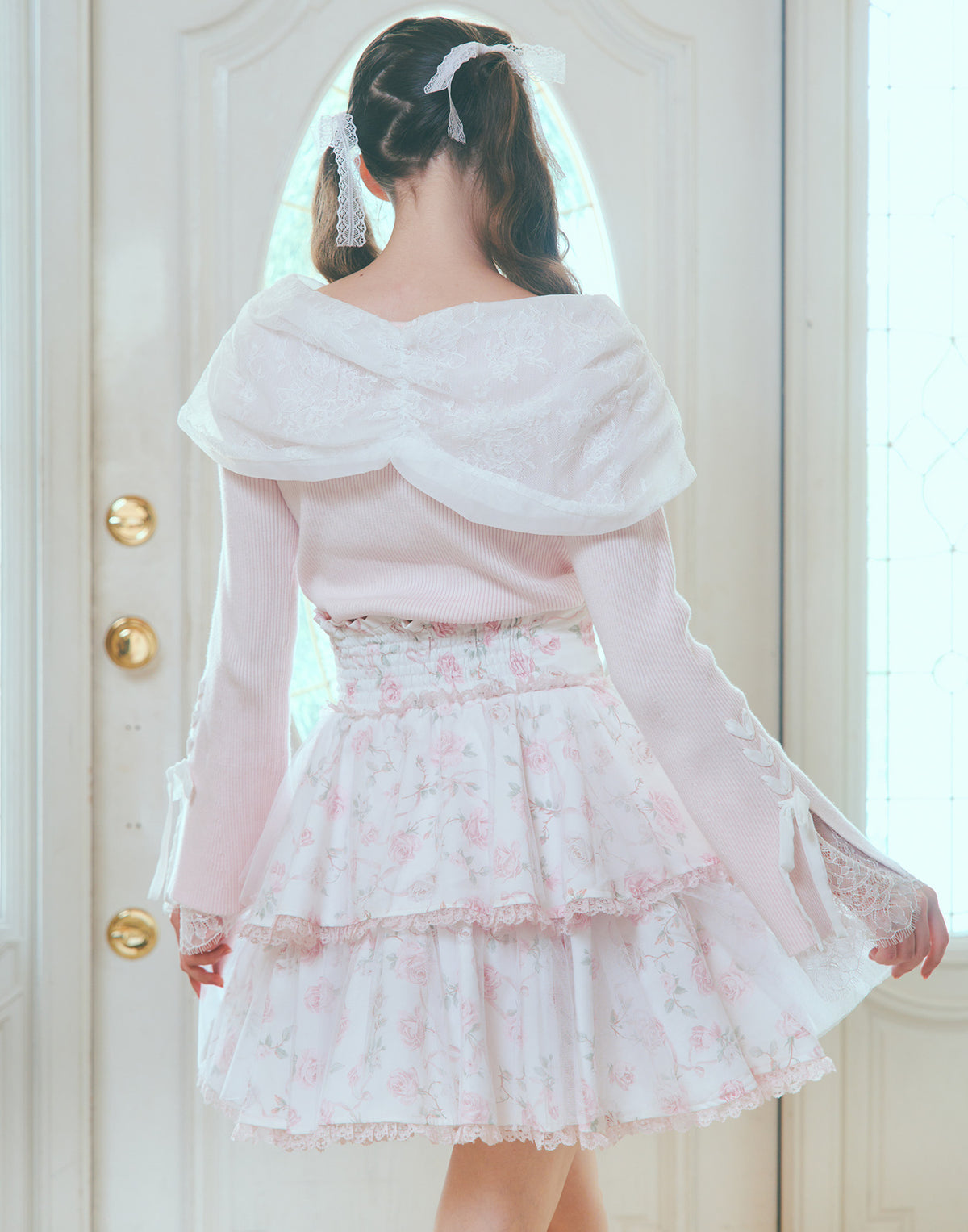 mellfy memory Melty race flare sleeve cape knit