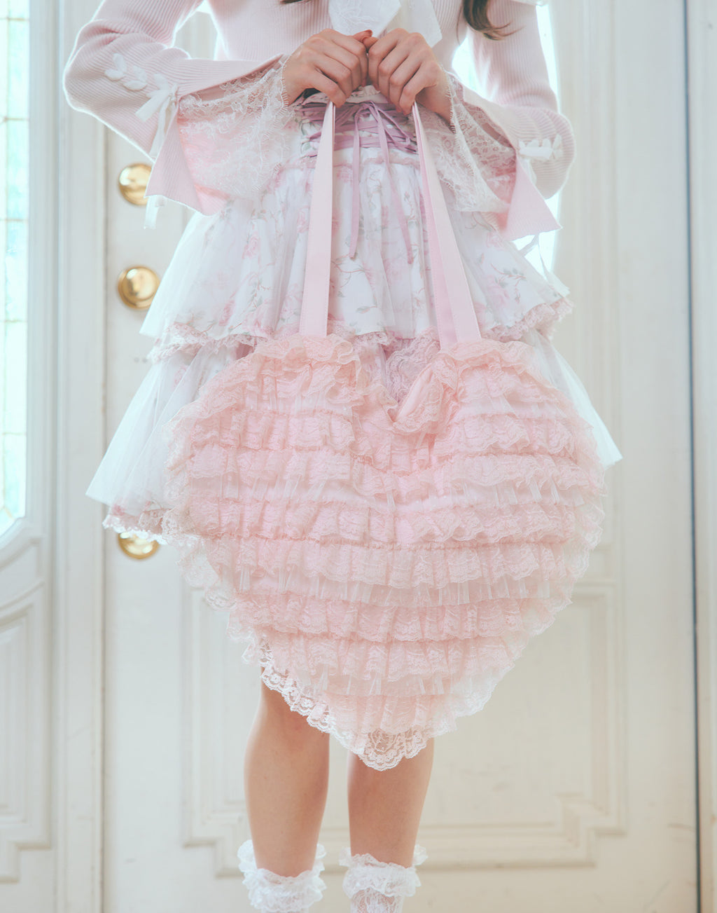mellfy memory Tiered sweet love heart tote bag