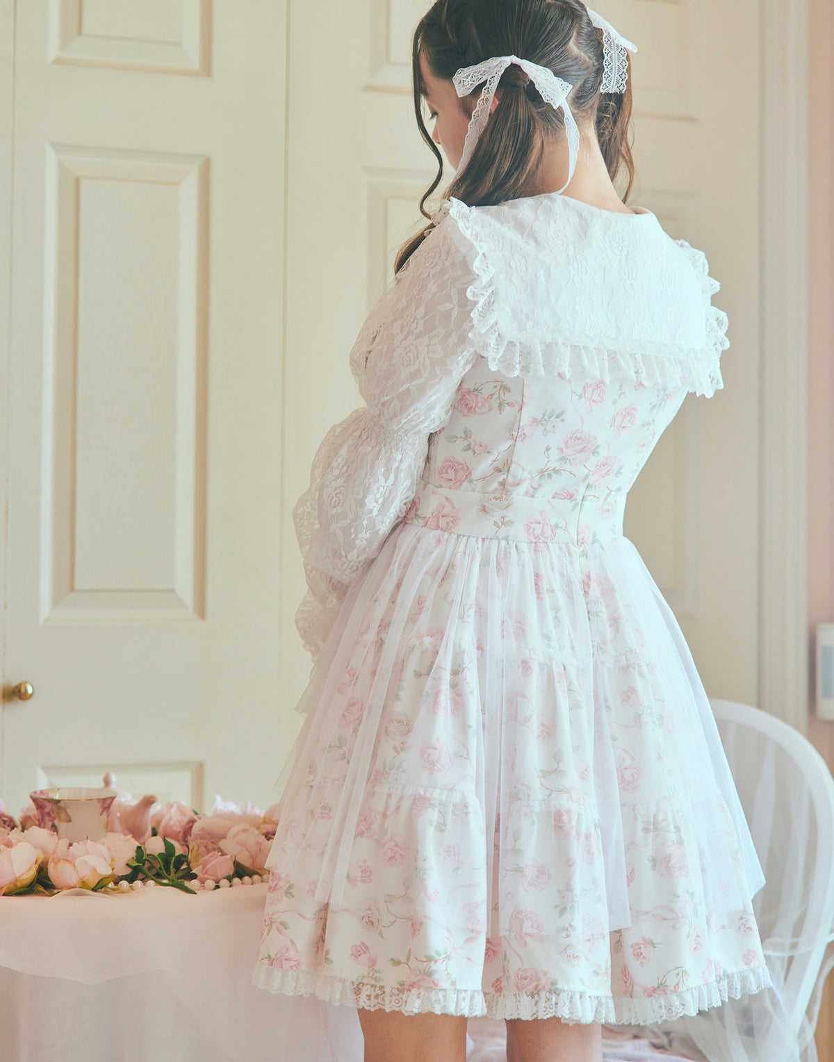 mellfy memory Rose perfume tulle veil onepiece