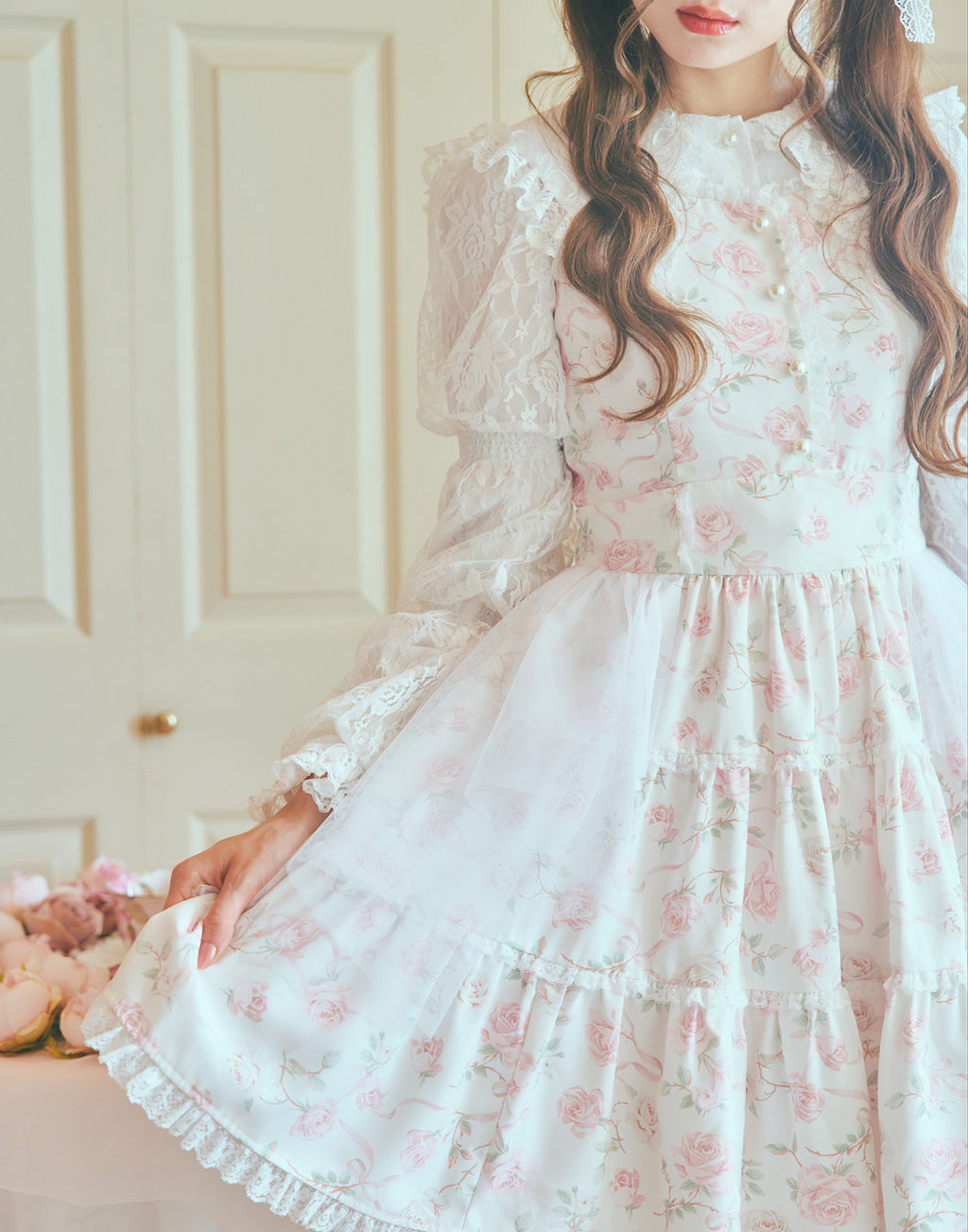 mellfy memory Rose perfume tulle veil onepiece