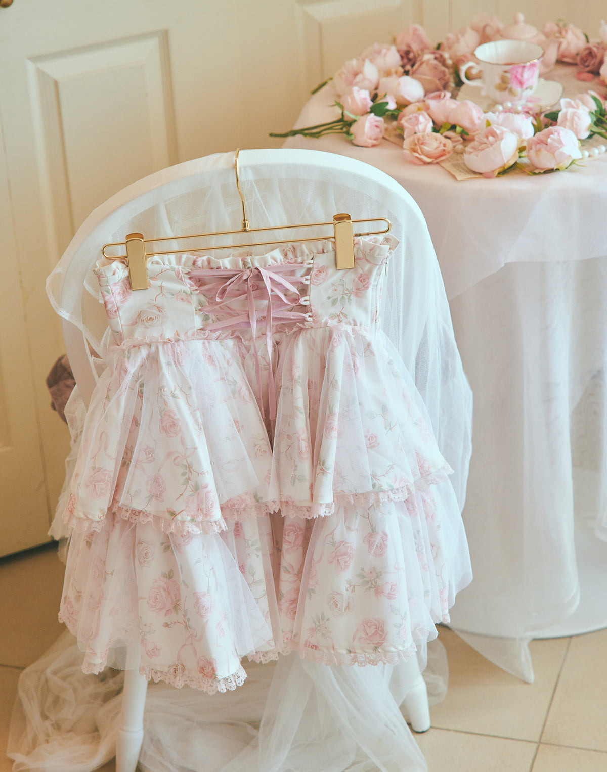 mellfy memory Rose perfume tulle veil skirt
