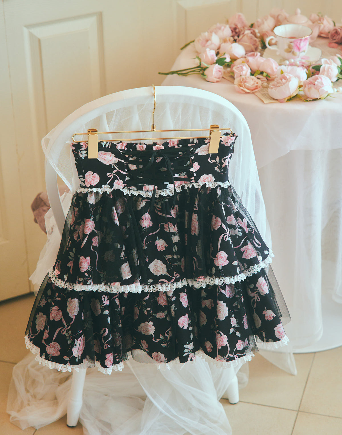 mellfy memory Rose perfume tulle veil skirt