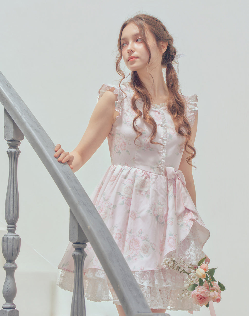 (Pre-order) mellfy memory Love in rosy rose onepiece