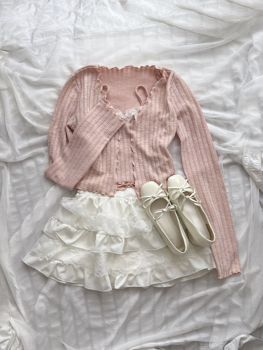 Shoujo Camisole Set Cardigan (Pink)