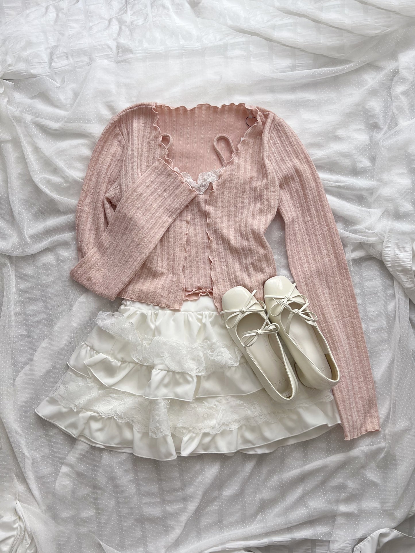 GRL Shoujo Camisole Set Cardigan (Pink)