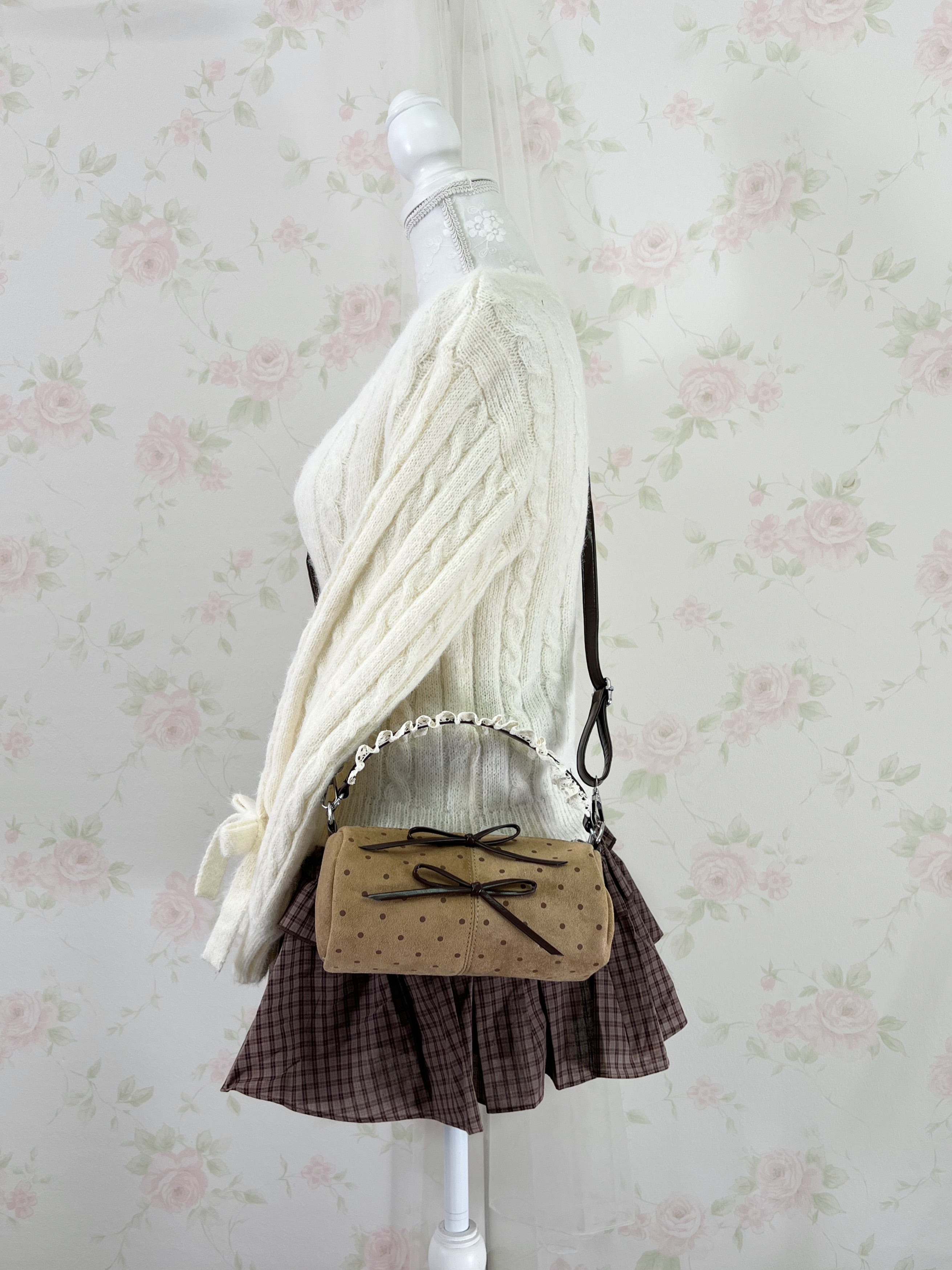 Polka dot shoujo 2 way bag (caramel)