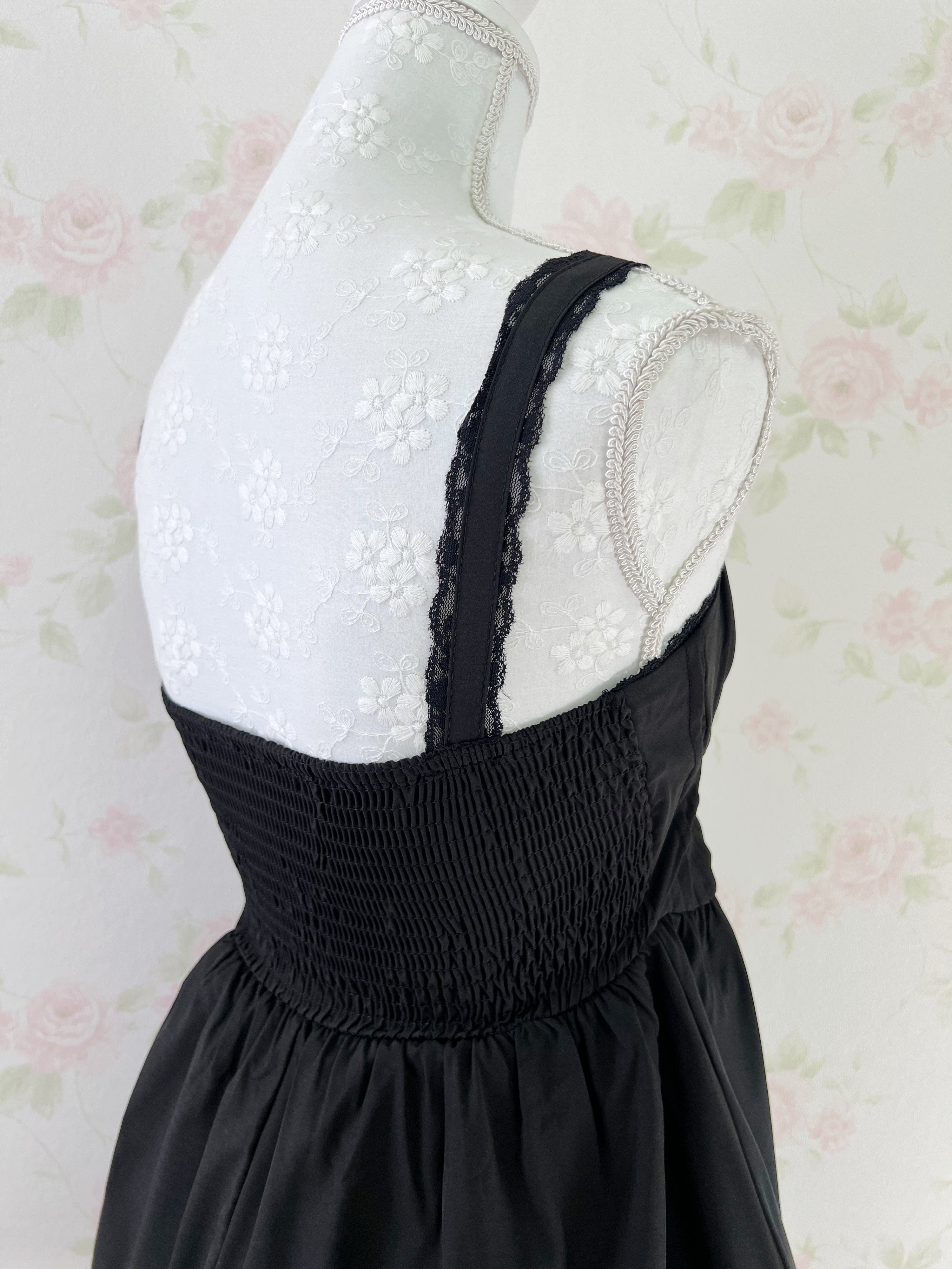 Corset Style A Line Dress (Black)