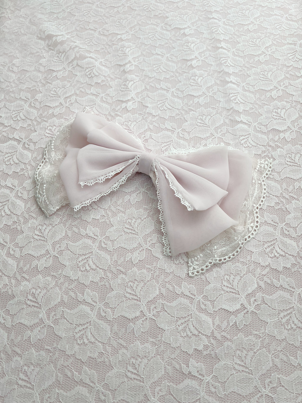 Kirallum Tokyo Handmade Chiffon Princess Lace Big Bow (Pink)