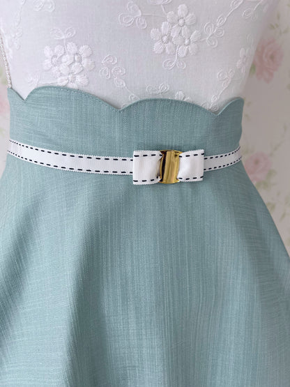 PATTERN Waist Buckle Flare Skirt (Green)
