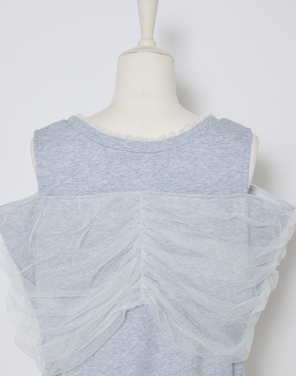 mellfy memory Tulle Ribbon Shoulder Sweat Tunic