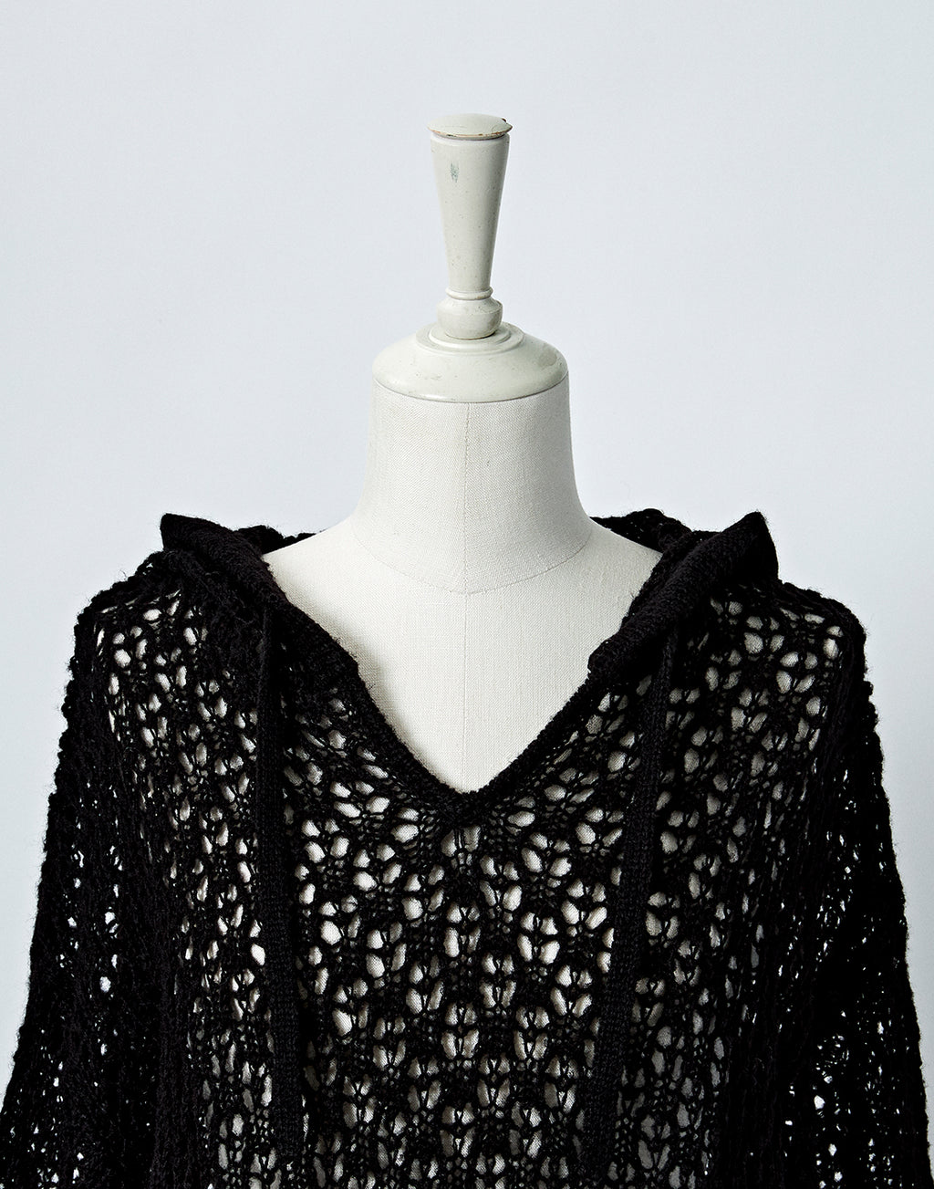 Loose mesh knit hoodie