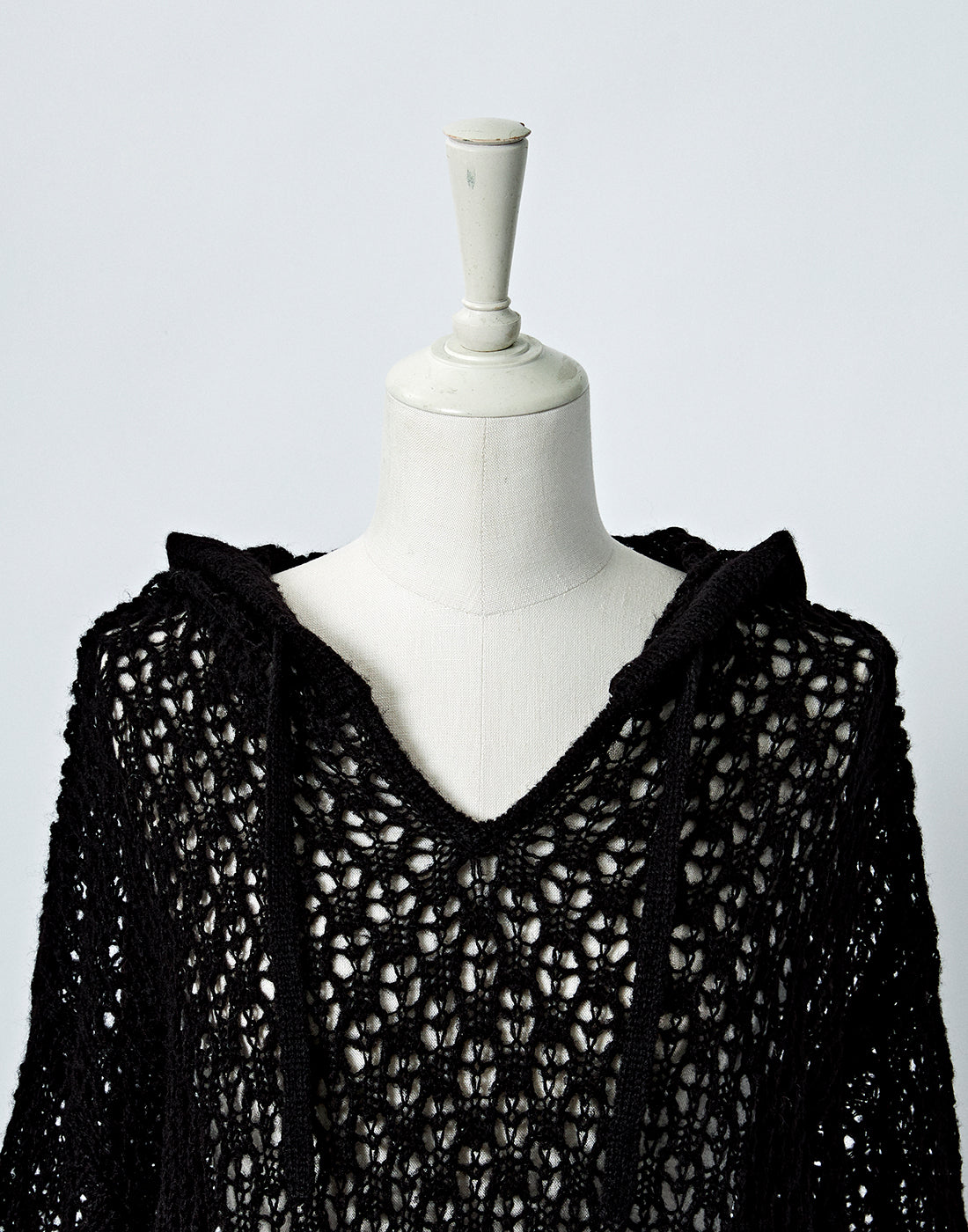 Loose mesh knit hoodie