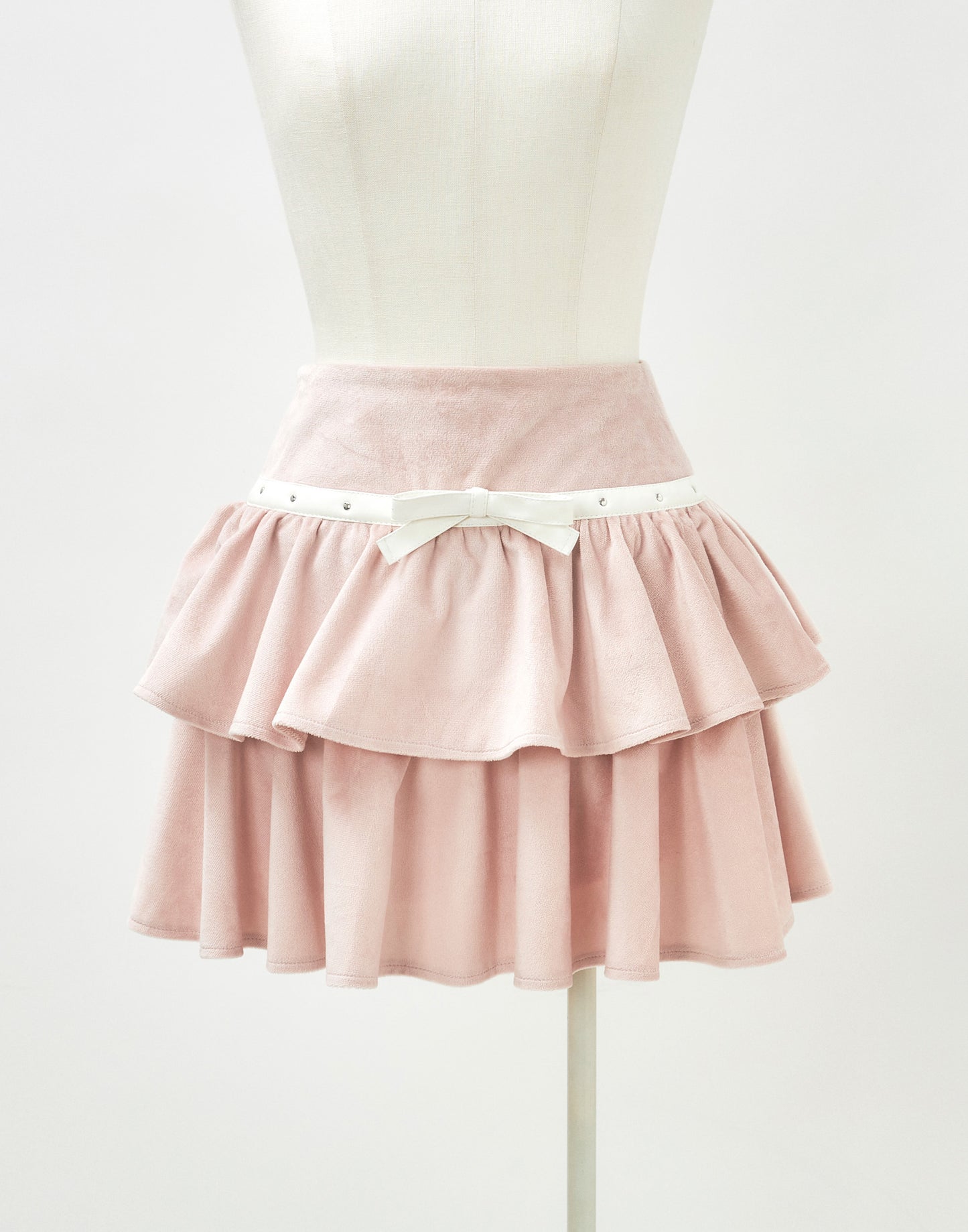 Leather line tiered skirt