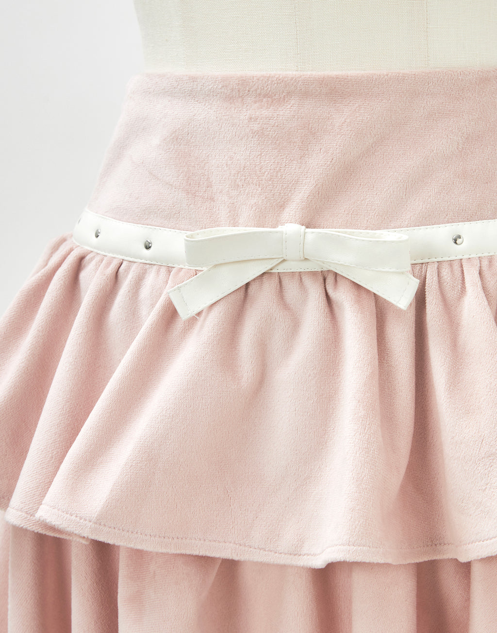 Leather line tiered skirt