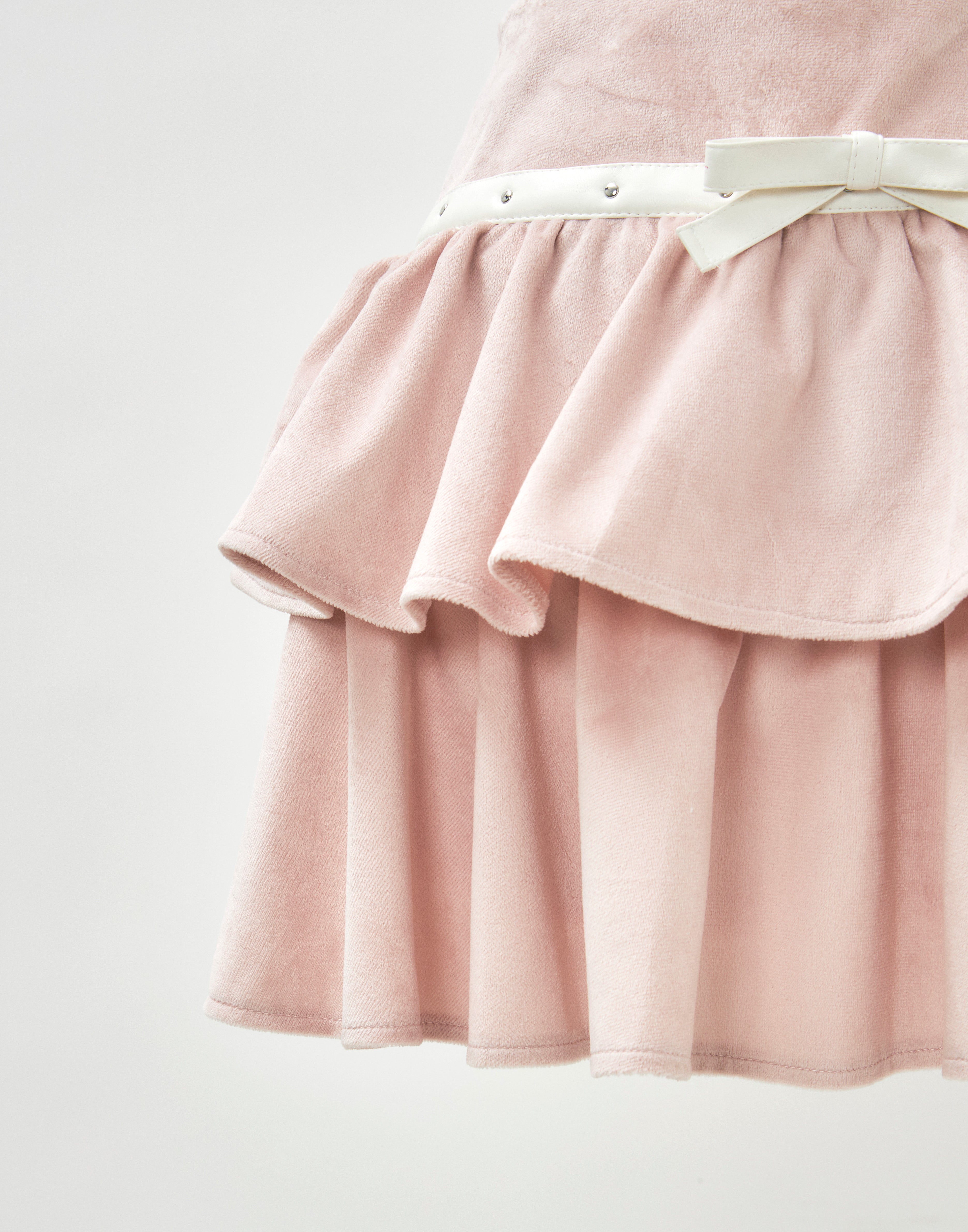 Leather line tiered skirt