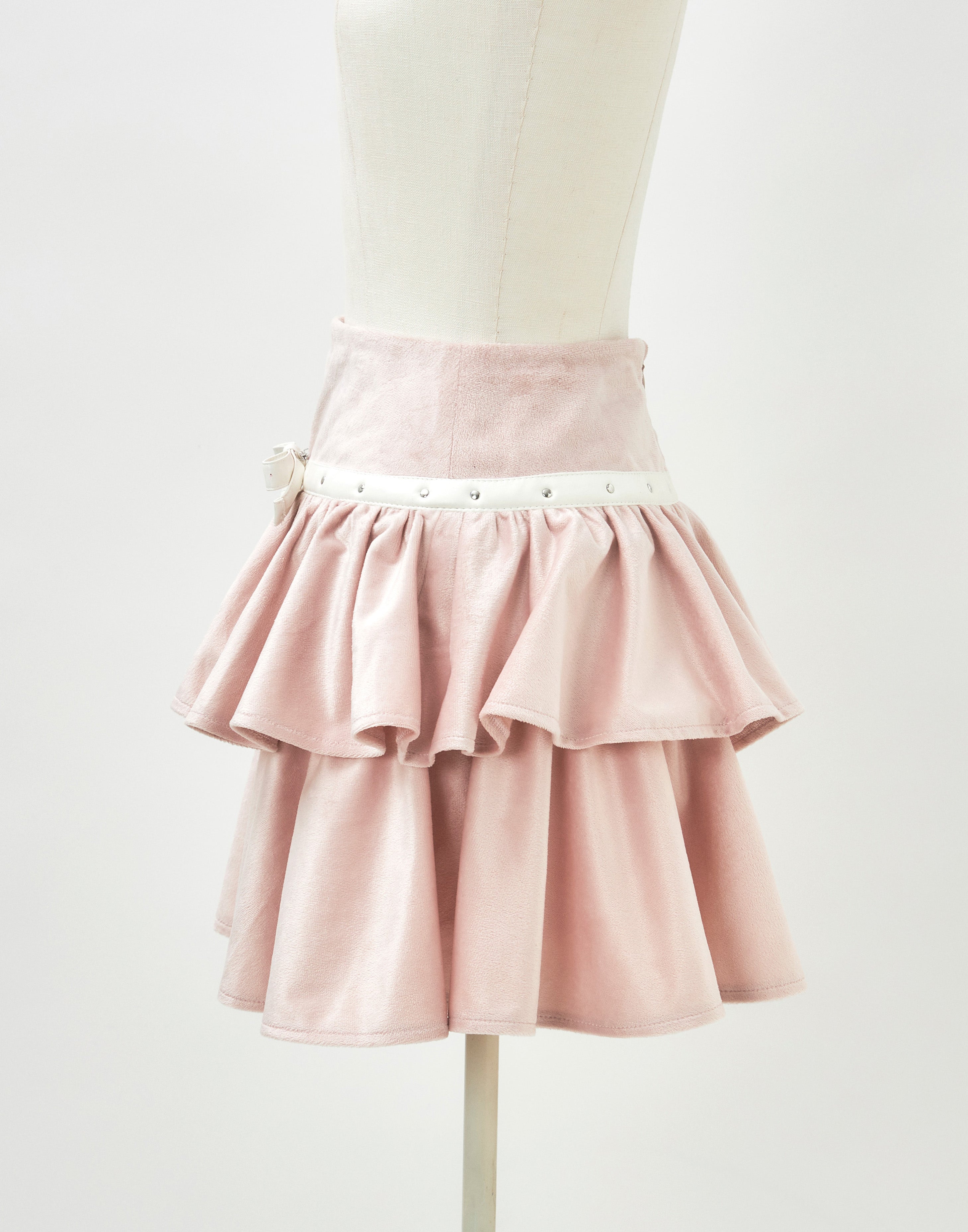 Leather line tiered skirt