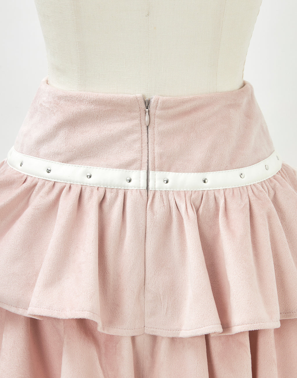 Leather line tiered skirt