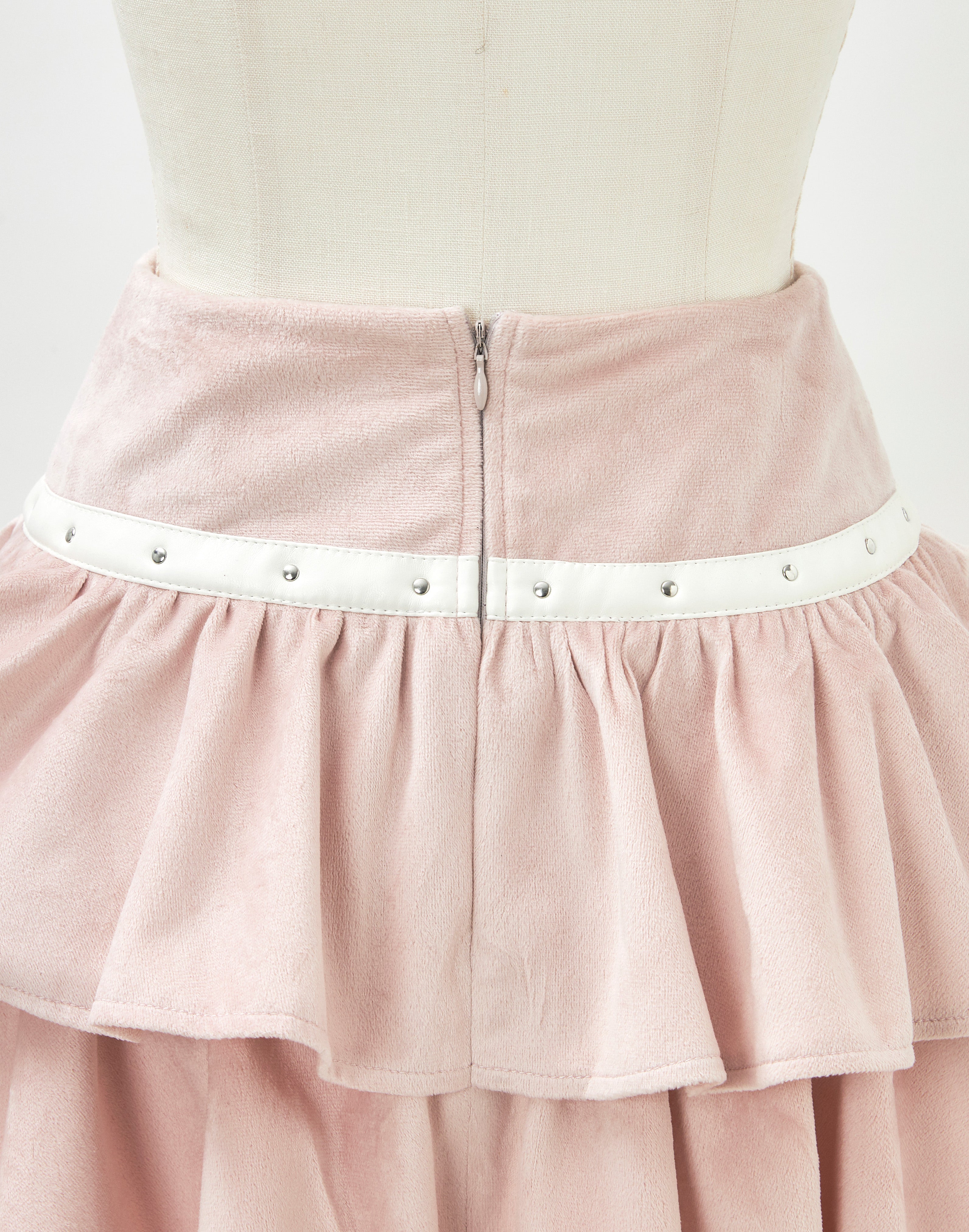 Leather line tiered skirt