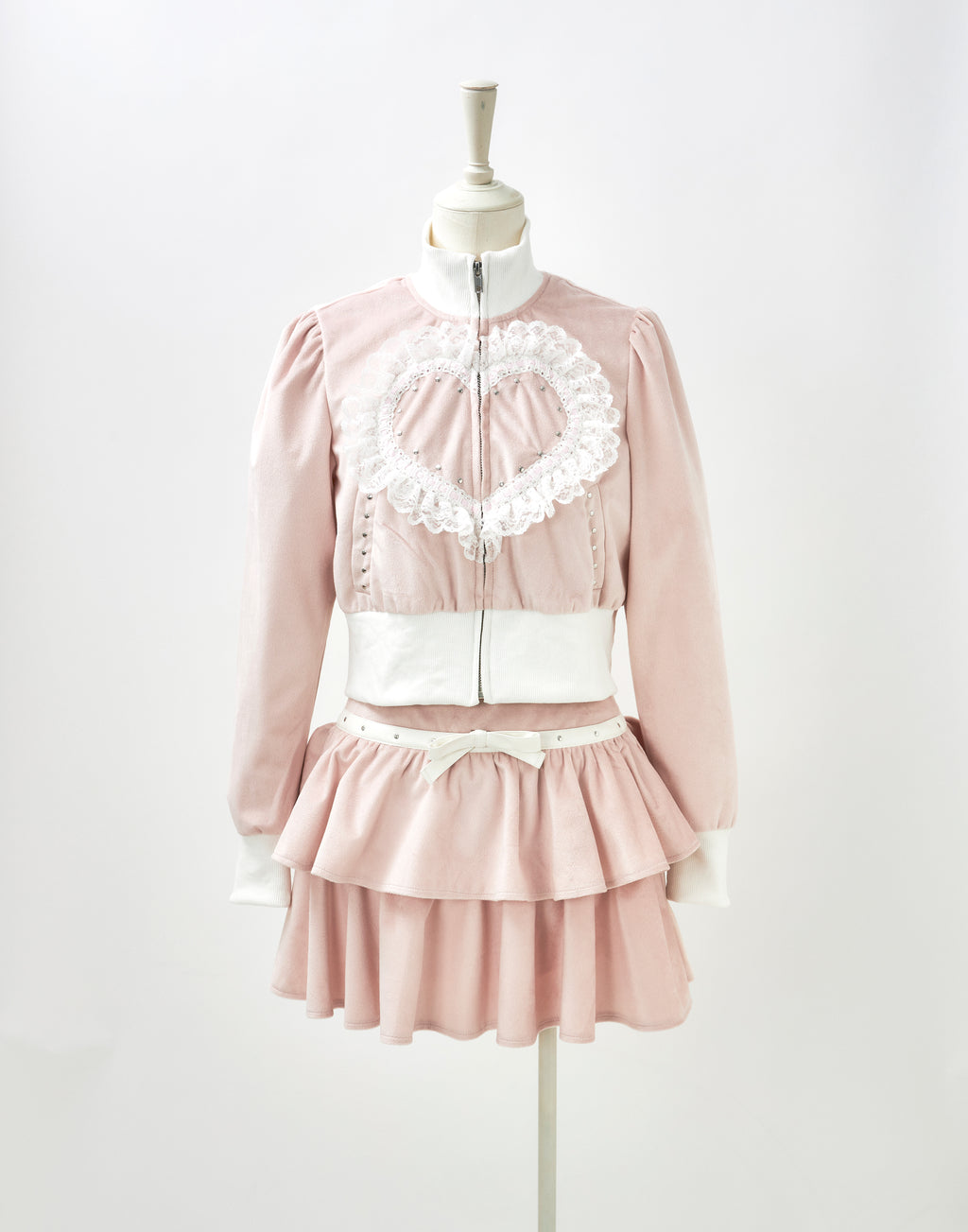 Leather line tiered skirt