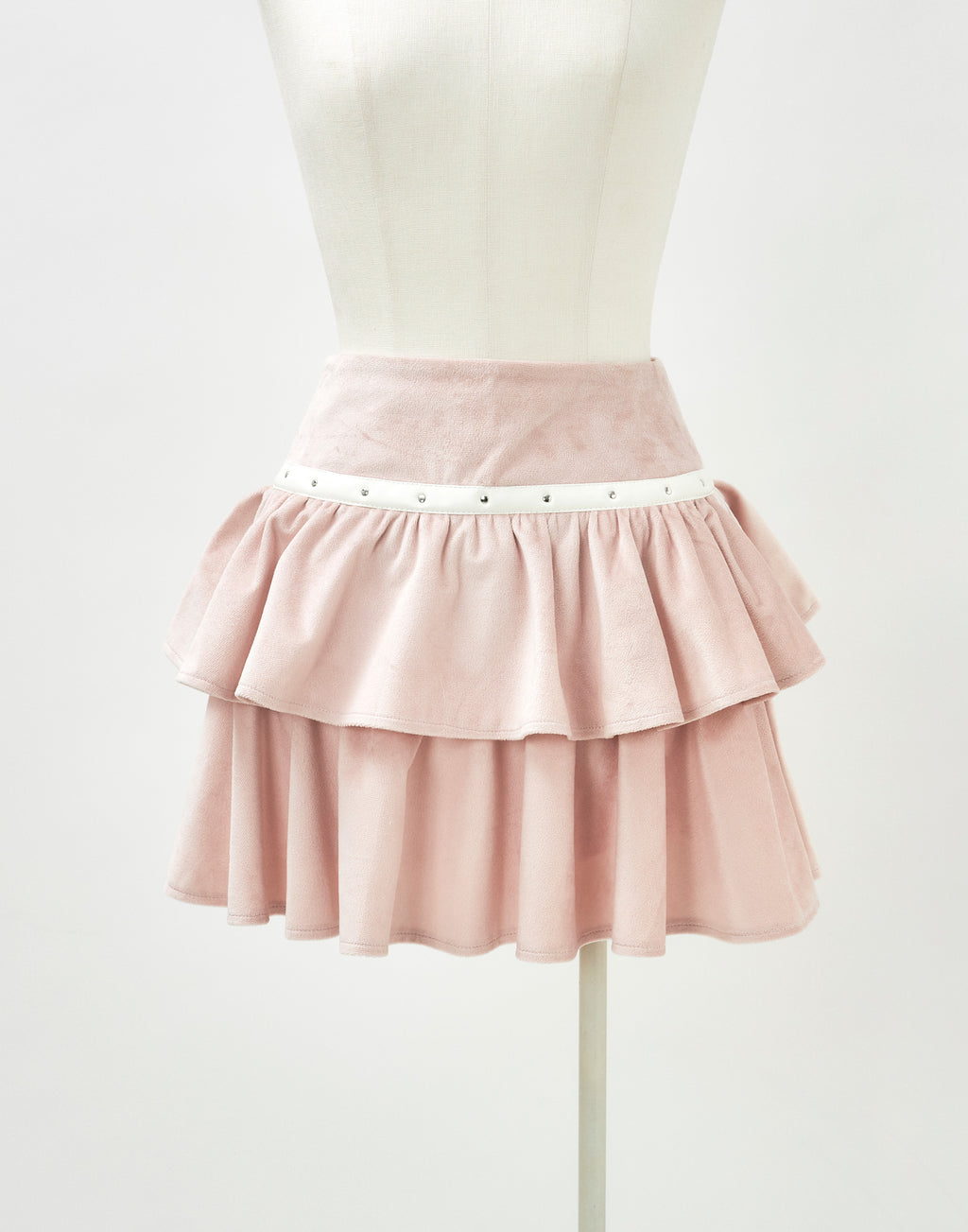 Leather line tiered skirt