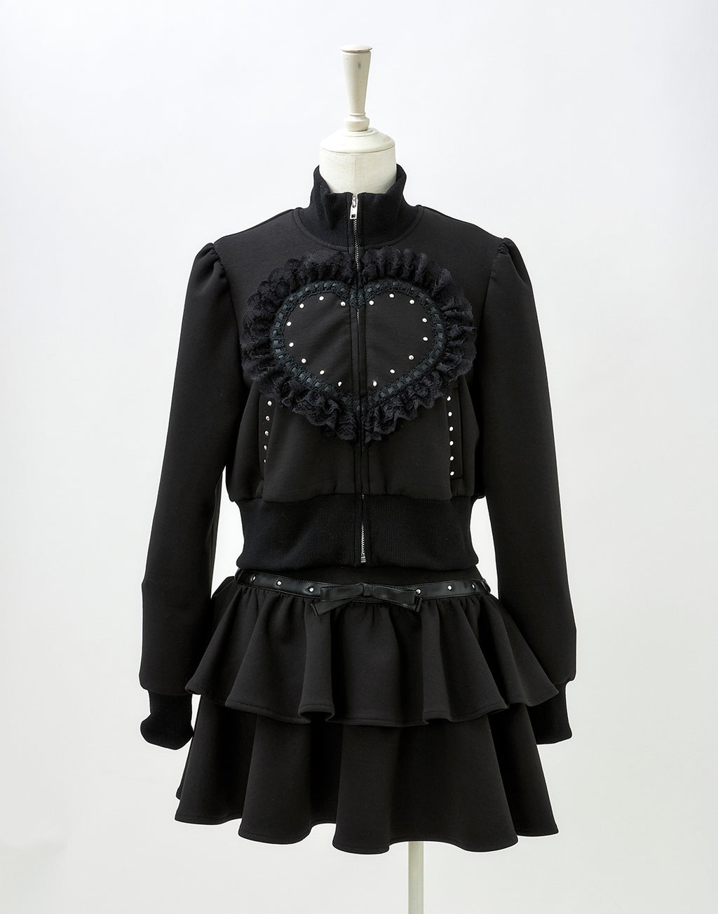 Leather line tiered skirt