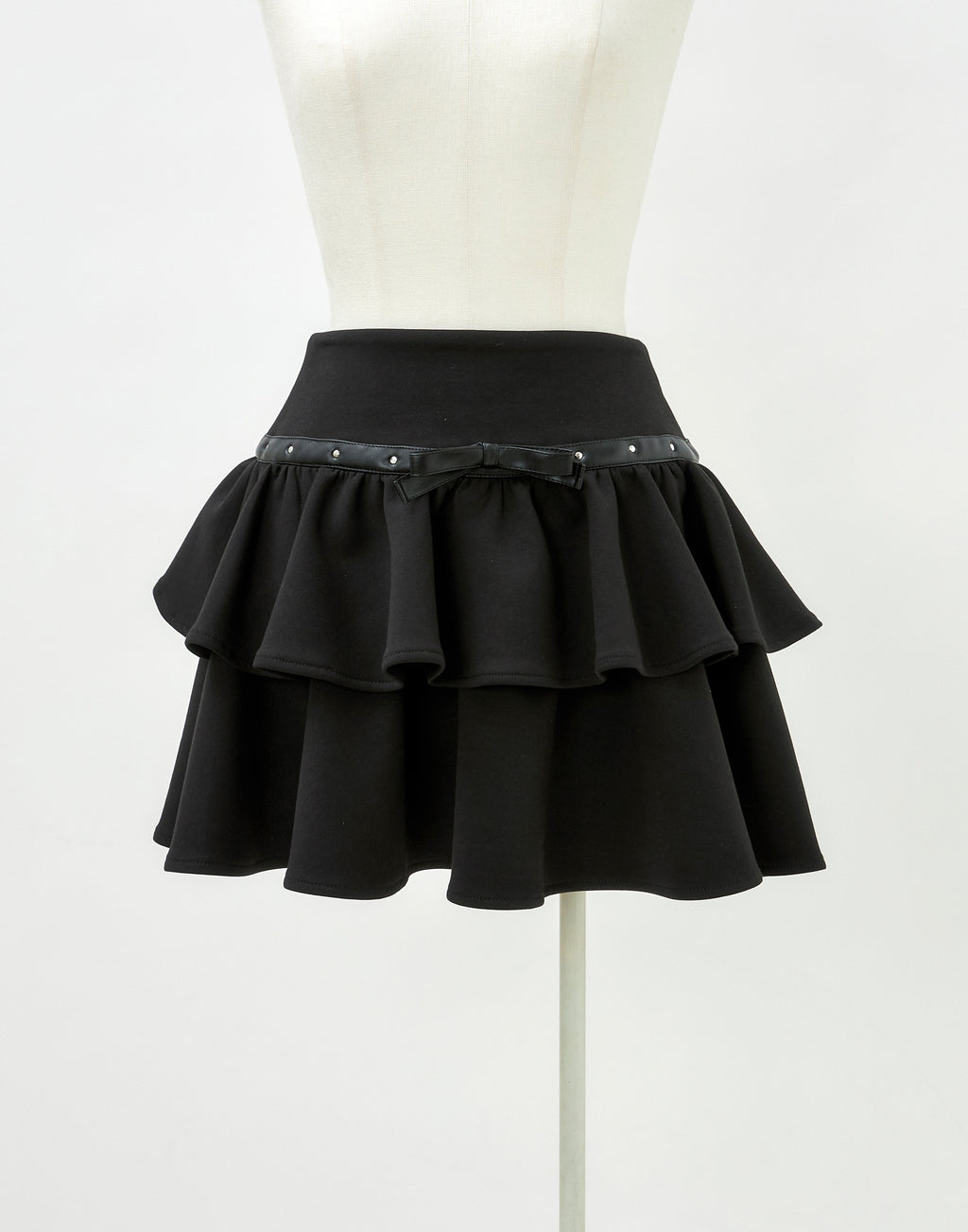 Leather line tiered skirt
