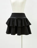 Leather line tiered skirt