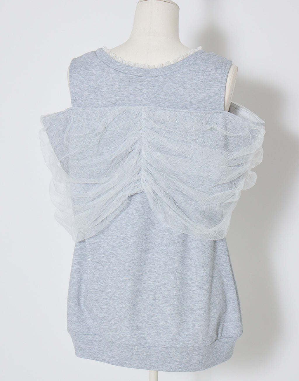mellfy memory Tulle Ribbon Shoulder Sweat Tunic