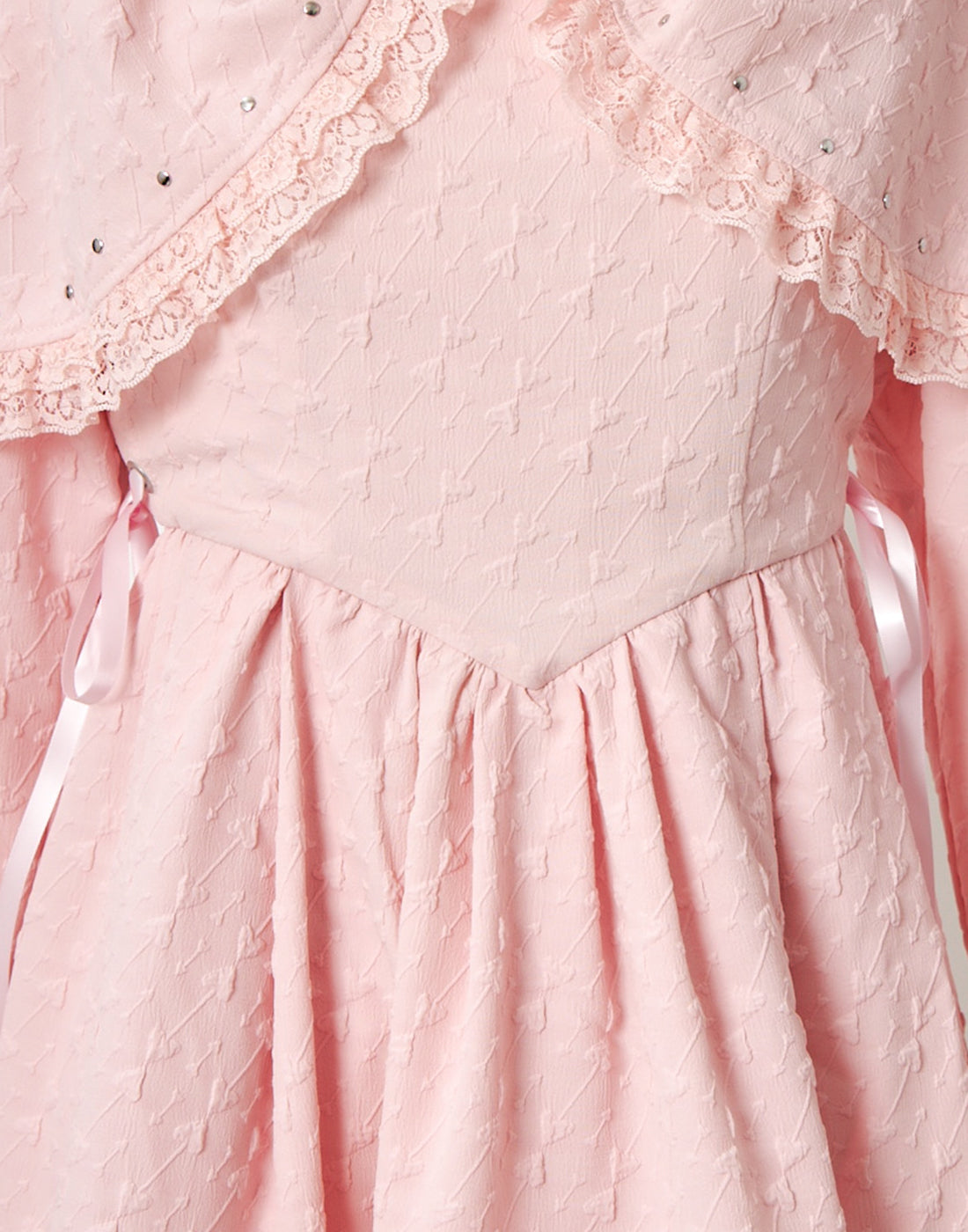 Ribbon collar doll one-piece