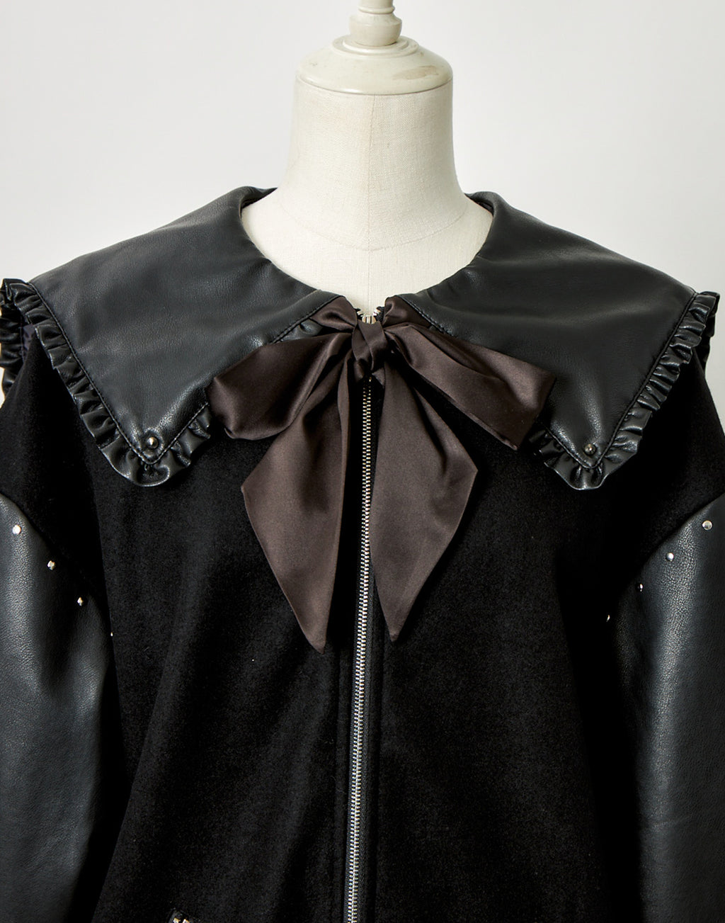 Sailor collar girls stadium jacket