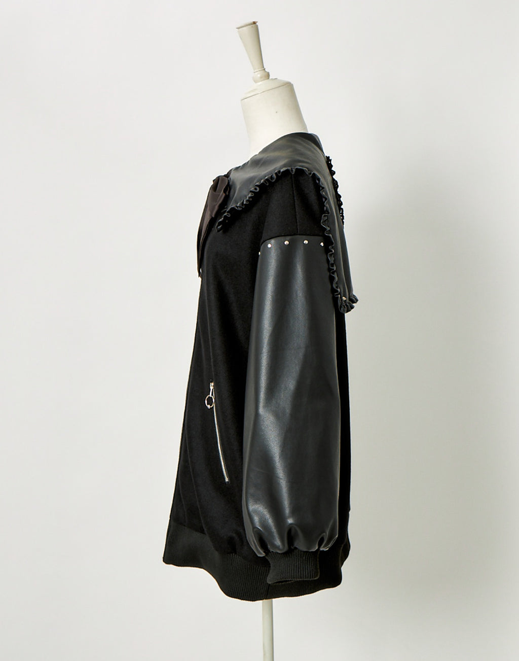 Sailor collar girls stadium jacket