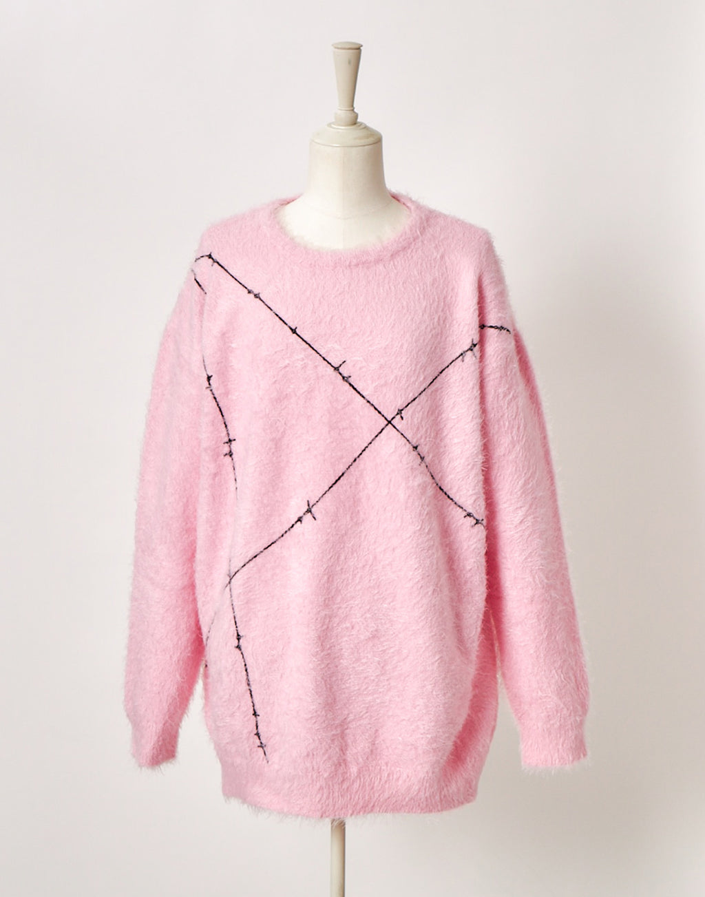 For "A" barbed wire shaggy knit