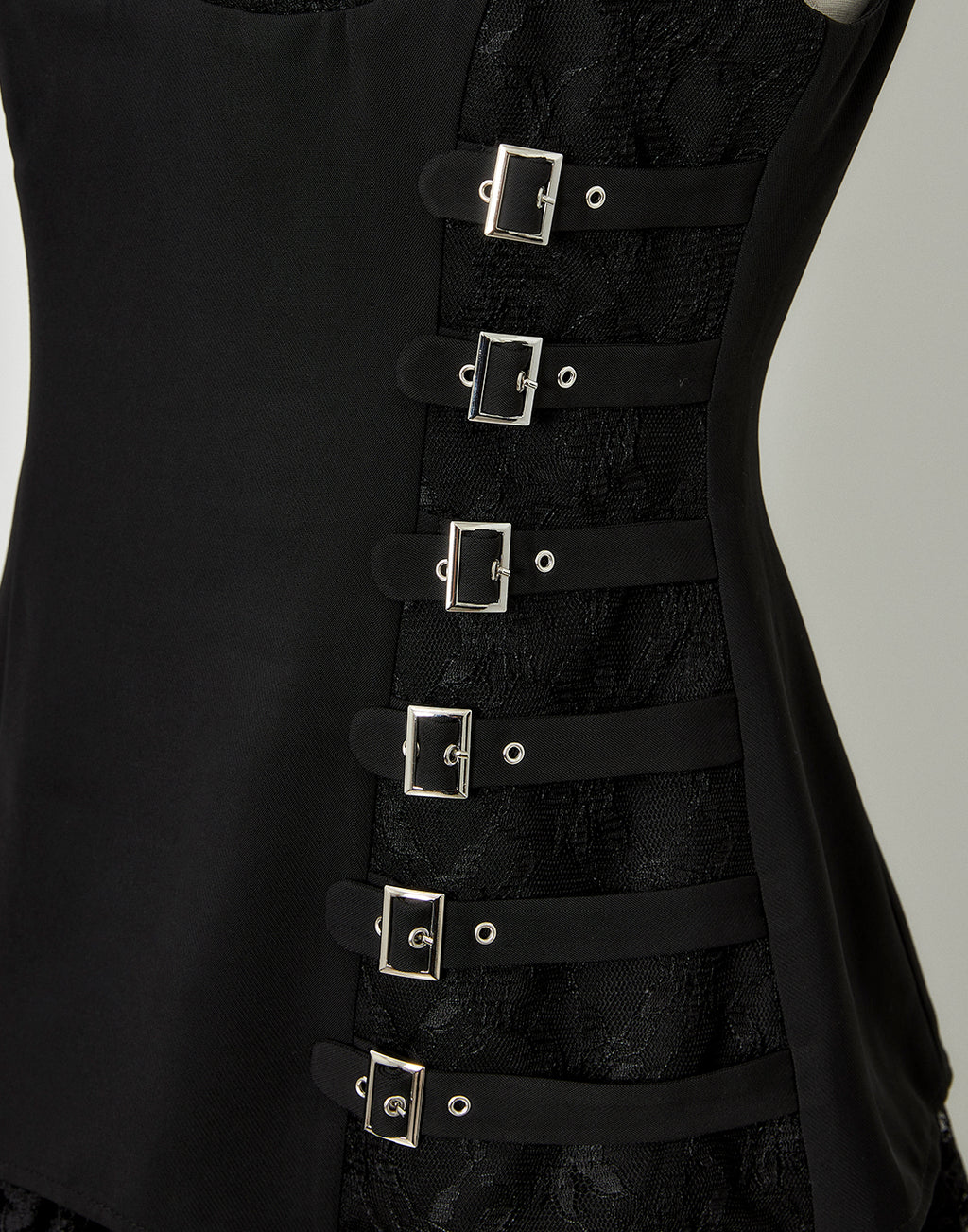 Buckle belt garter dress